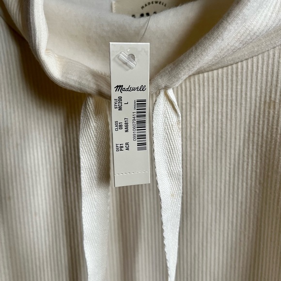 NWT Madewell Oversized Crop Sweatshirt, Ivory, L - Picture 4 of 7